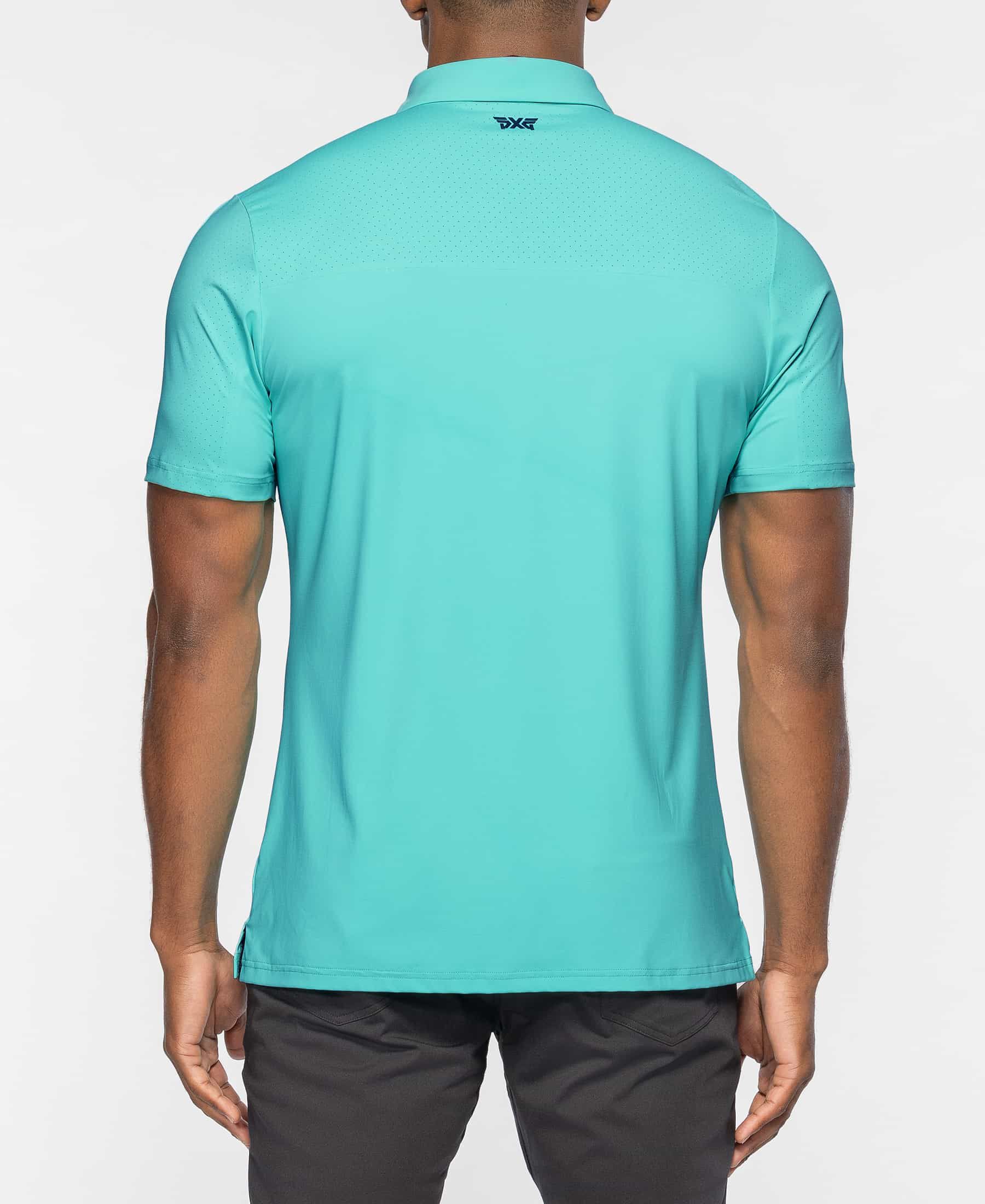 Men's Athletic Fit Perforated Panel Polo | Men's Golf Polos 